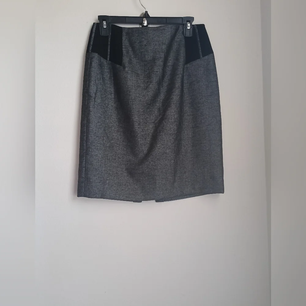 ANTONIO MELANI Skirt Women 4 Charcoal & Black Pencil Skirt Career Preppy Elegant